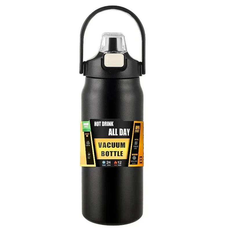 304 Stainless Steel 1500ml Thermal Portable Outdoor Thermos Mug Tumbler Vacuum Flasks Cold and Sport Water Bottle with Straw