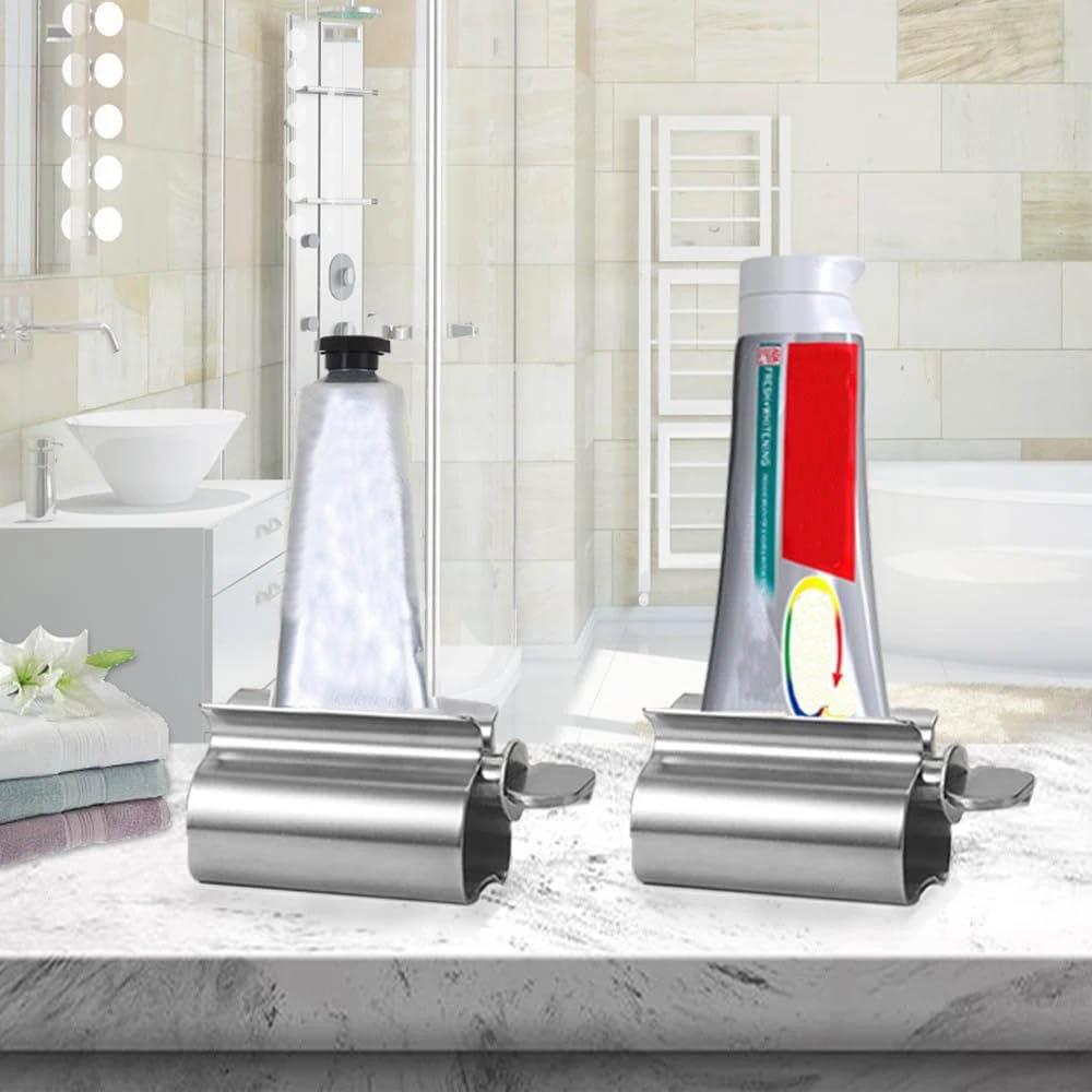 Portable Toothpaste Squeezer Tube Manual Rolling Toothpaste Dispenser Stainless Steel Durable Cosmetic Rotate Dispenser
