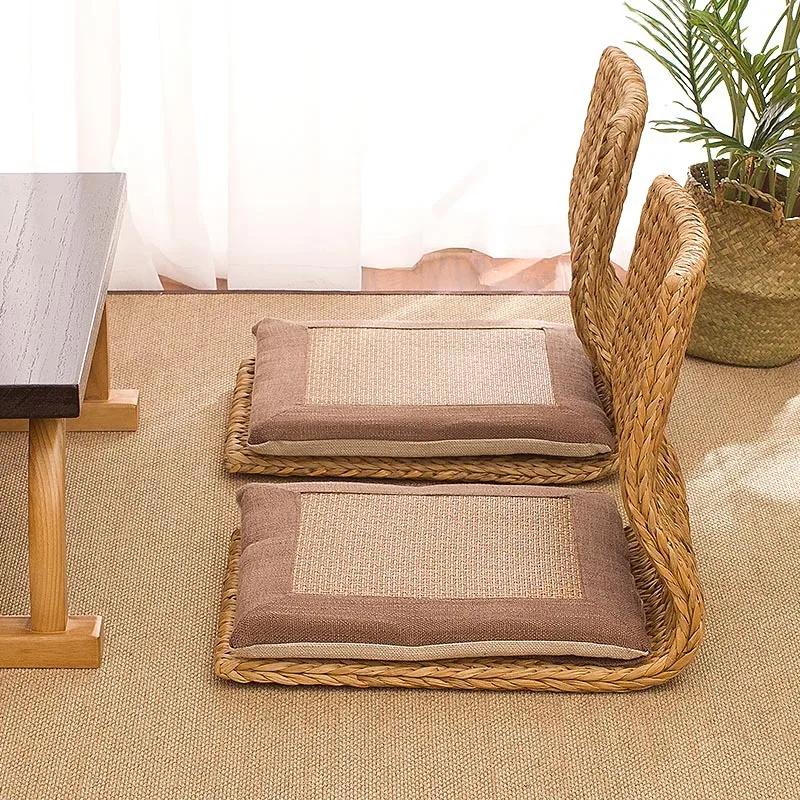 Japanese-style Tatami Legless Chair Straw Rattan Chair Bed Computer Chair Single Bay Window Seat and Room