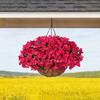 1/2Pcs Hanging Artificial Bougainvillea Speetabilis with Coconut Palm Flower Basket UV Resistant Fake Flower Indoor Outdoor Faux Bloom Decoration