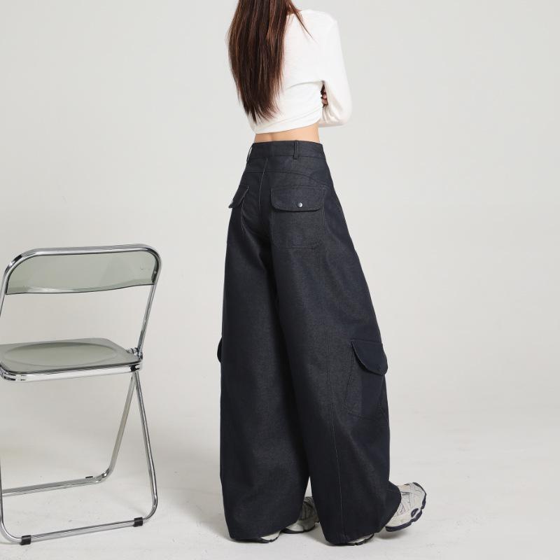 Women's 2025 Autumn Retro Wide-Leg Cargo Pants