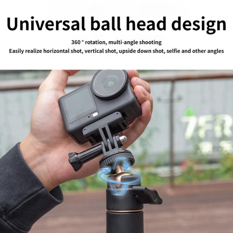 Aluminum Alloy Extendable Tripod Selfie Stick Lightweight for Action 6 Camera Photography Vlog and Travel Adventure