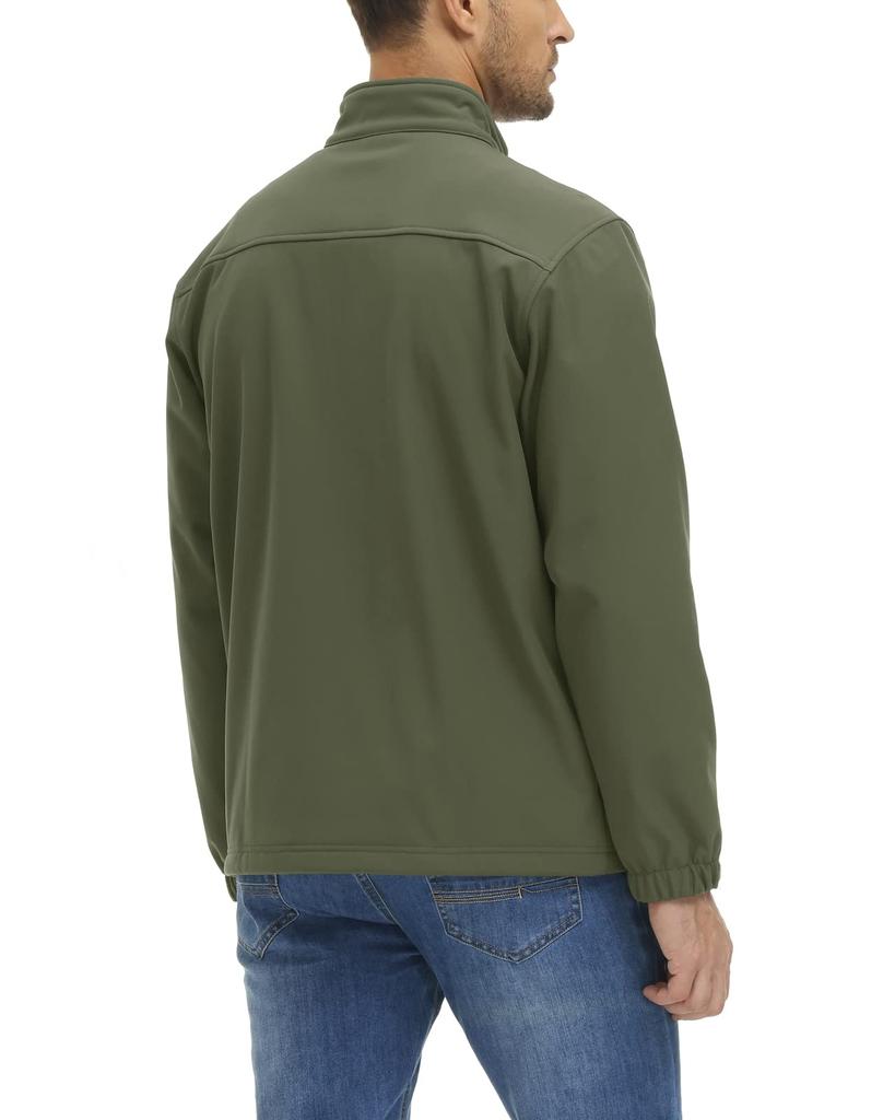 KEFITEVD Size 3XL Men's Water-Repellent, Windproof, Military, Tactical, Fishing, Workwear, Hiking, Breathable, Fleece-Lined Jacket, Green,