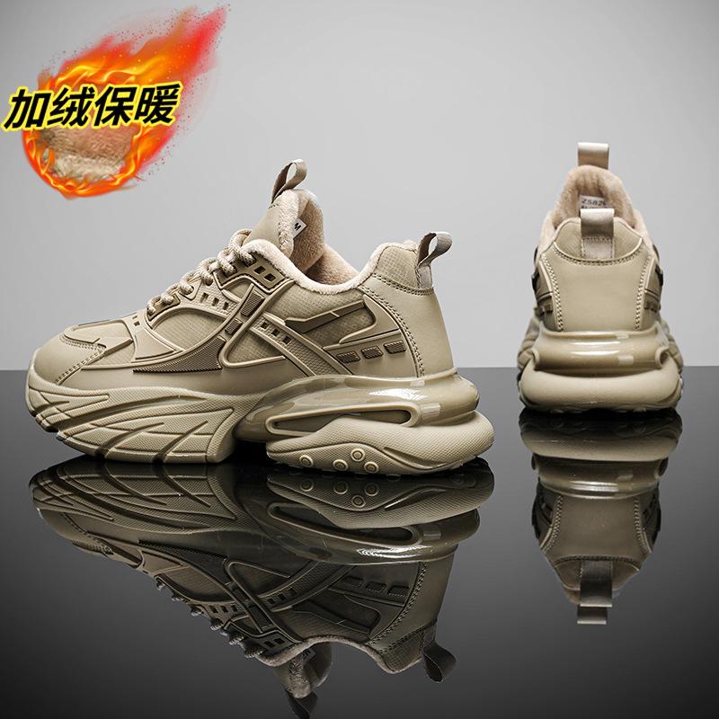 Winter new low-top velvet thickened cold-proof and warm large cotton shoes, light and comfortable dad shoes