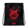 Fabric Three Eyed Animal Mysterious Bag Corded Fastening Green Art Storage Container for Sewing Items