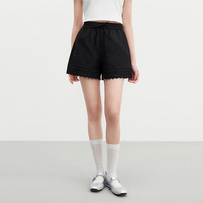 Ledian Petite Ruffled A-Line Wide-Leg Shorts