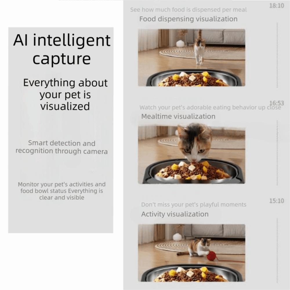 Large Capacity Automatic Pet Feeder Voice Control Remote Control Smart Pet Feeder with Bowl Video Feeder Pet Intelligent Feeder