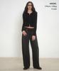 MUSINSA STANDARD WOMAN Women'S Ribbed Slim Round Neck Knit Zip-Up [Black]