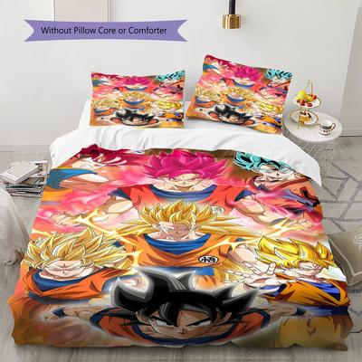 DRAGON BALL Pattern Bedding,Quilt Set Quilt Cover Pillowcase Home Birthday Gift (1 * Duvet Cover + 2 * Pillowcase, Without Core)