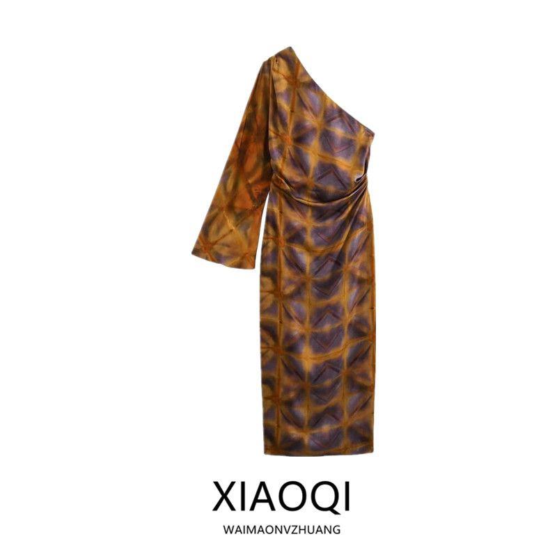 Fashion Style 2024 Summer New Arrival Women's Clothing Fashion Temperament Printed Asymmetric Dress 3410038 330