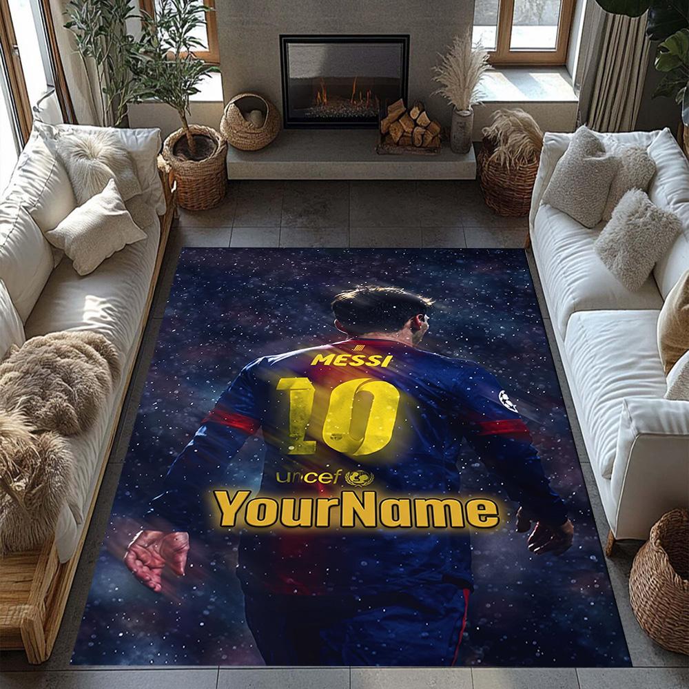 Messi 324 Personalized Name Carpet Perfect for Foyer Game Room Bedrooms Living Rooms Antislip Carpet Office home decor Best for Christmas