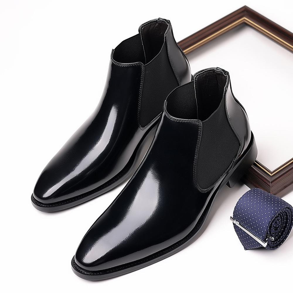 Classic Luxury Vintage Fashion Outdoor Men's High-Top Windproof Spring/Autumn Work Boots Men's Oversized Leather Boots Comfortable Shoes