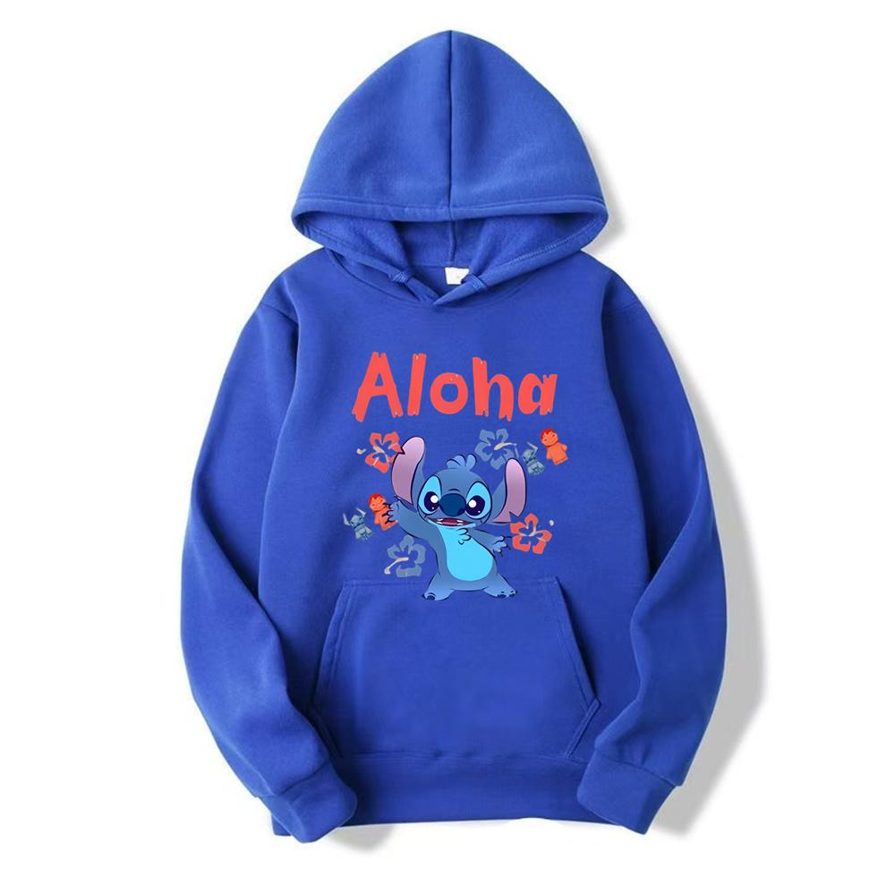 2024 Cartoon Disney Stitch Hoodie Female Long Sleeve Hooded Hoodies Ladies Casual Cute Female Pullover Women Sweatshirts Clothes