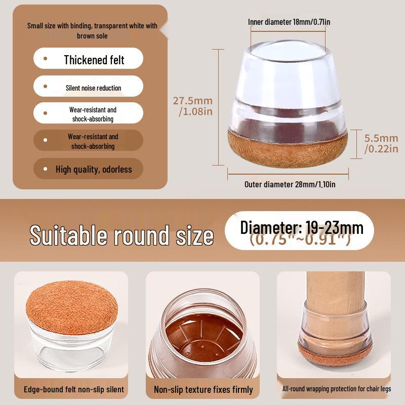 Reinforced Non-Slip Silent Chair and Table Leg Covers with Wear-Resistant Foot Pads