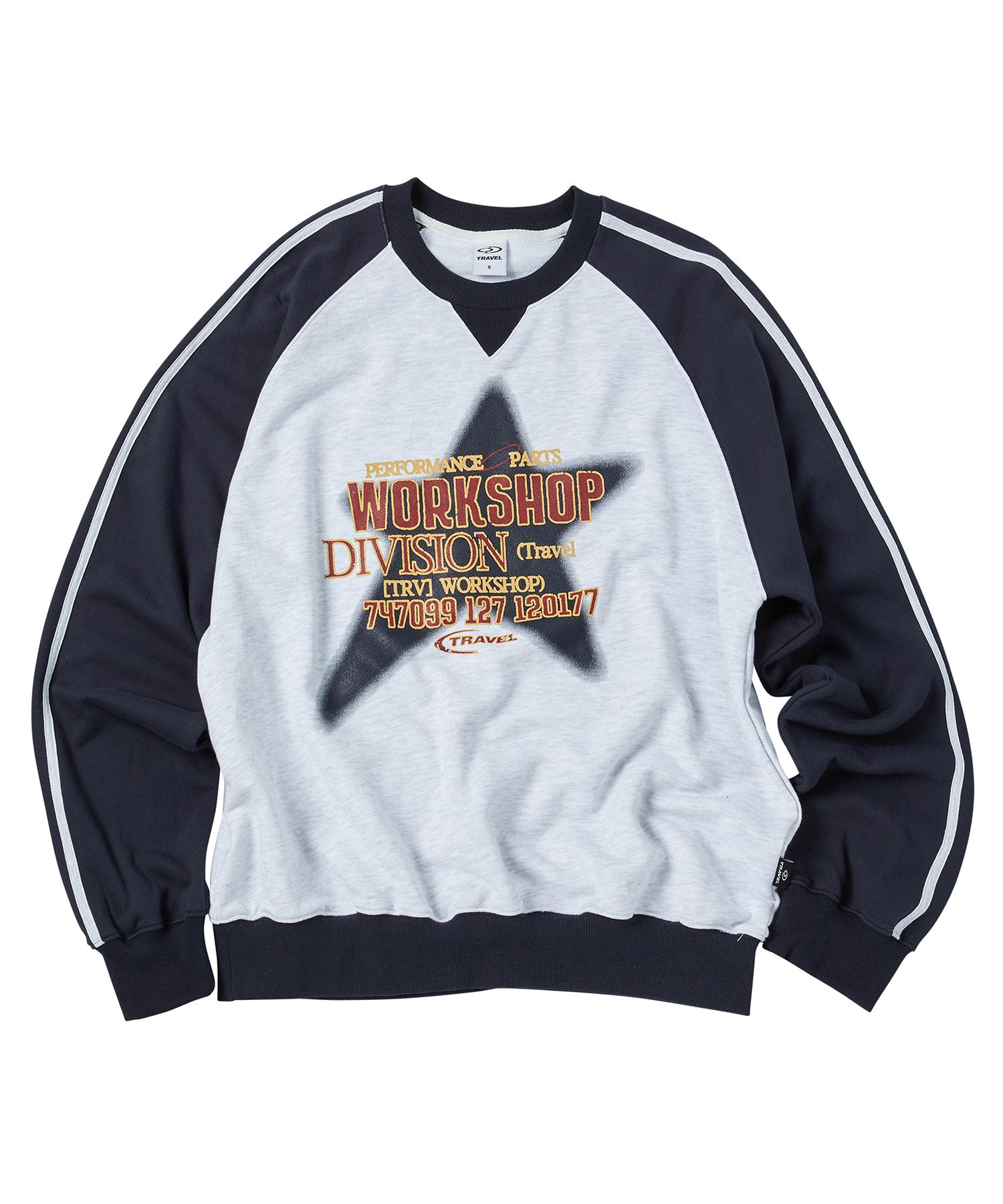 Свитшот с рукавами реглан Star Combination, цвет Heather Grey, дорожный размер Heather Grey/Small