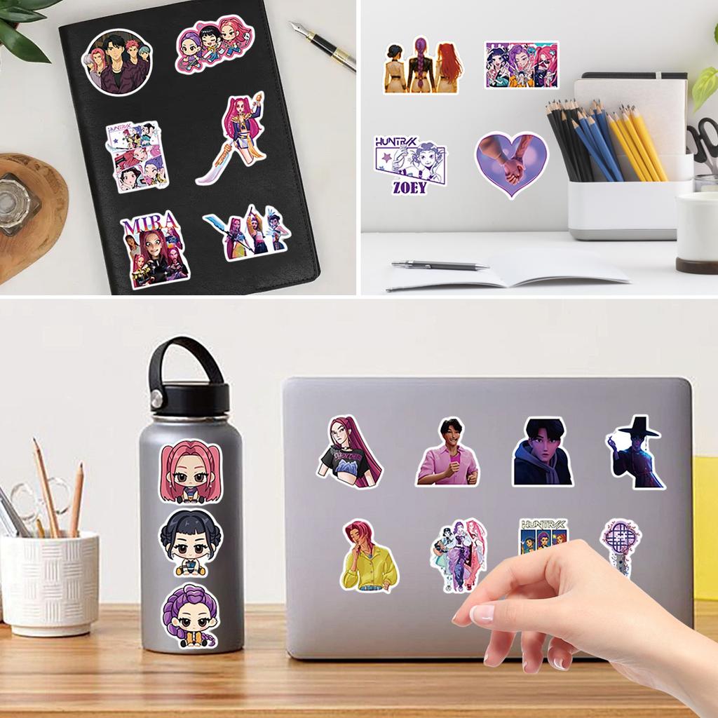 50pcs Suitcase Stickers Waterproof Stickers Scooter Computer Tablet Cartoon Decoration
