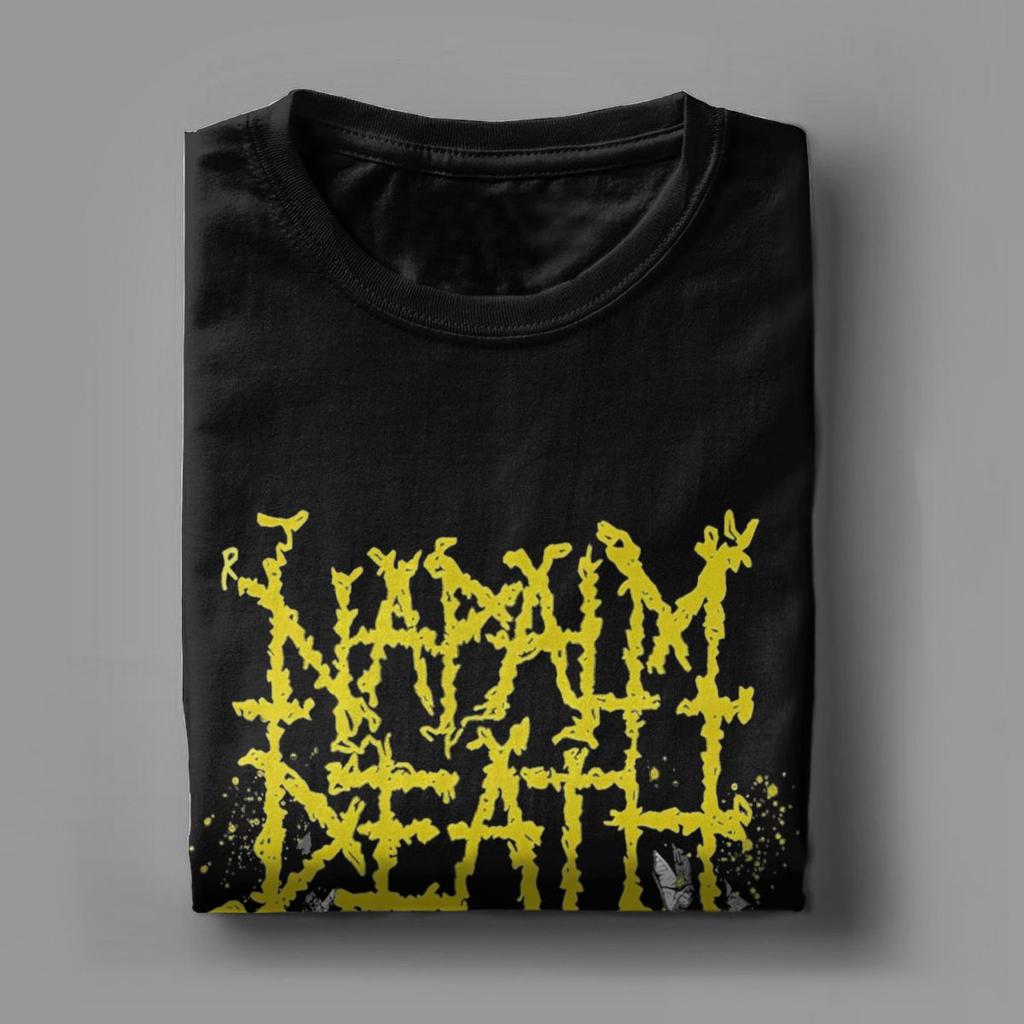 Napalm Death T Shirts Men's Cotton Novelty T-Shirts Round Neck Band Tee Shirt Short Sleeve Clothing Plus Size