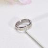 Unisex Rose Gold Star & Moon Rotating Stainless Steel Ring
