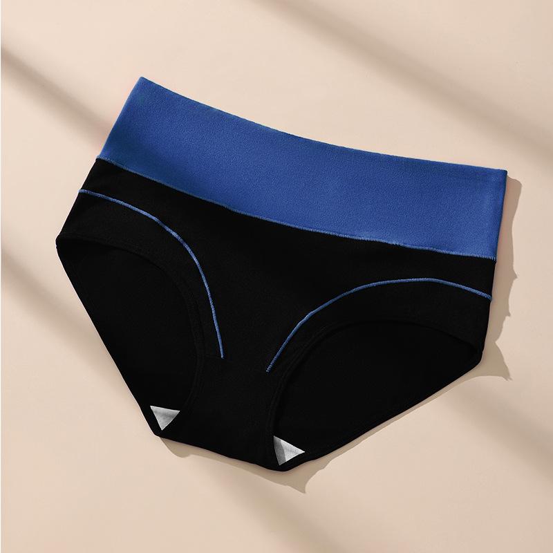 Milk Silk Fashion Contrasting Color Women'S Underwear Briefs High Waist Large Size Loose Underwear Briefs Women