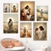 Jesus With Woman Christian Posters Savior Jesus Knows Your Pain Prints Canvas Painting Wall Art Pictures Beach Home Room Decor