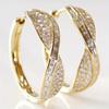 Exquisite Shiny Synthetic Zircon Hoop Earrings Women's Elegant Concise Style Daily Versatile Banquet Jewelry Accessories