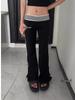 Women's Retro Striped Color Block Low Waist Casual Pants