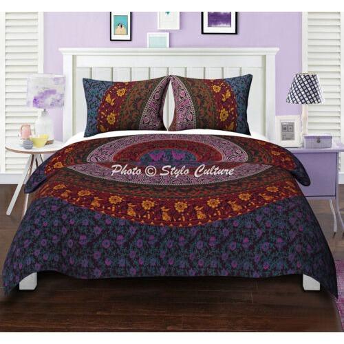 Biancheria da letto Mandala indiano Copripiumino/Piumone/Trapunta Set Taglia Queen/King/Singolo Plaid