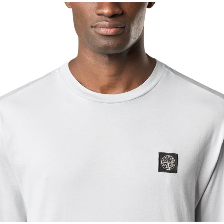 STONE ISLAND Logo Slim Fit Drop Shoulder Long Sleeve T-Shirt Men Tops Sky-Blue K1S1521002-27S0013-V0041