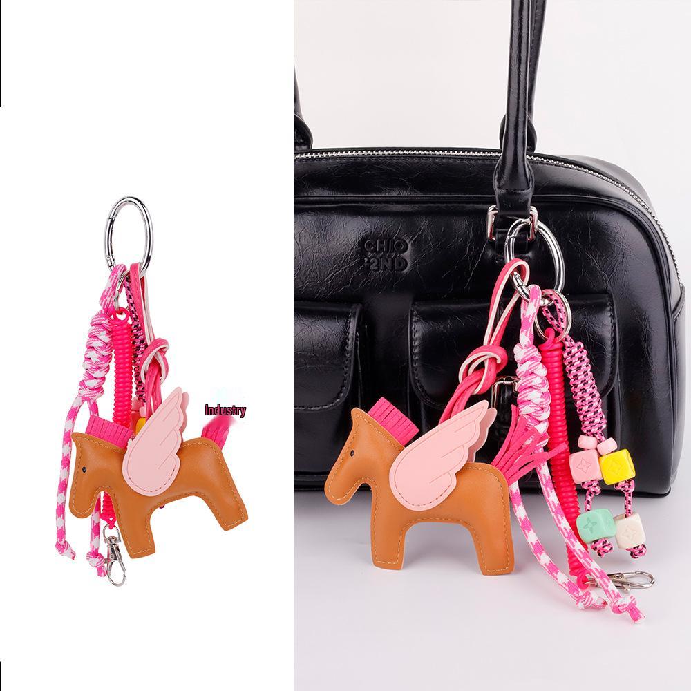 Exquisite Pegasus Handmade Keychain: Angel Pony Pendant & Car Accessory, Cute Bag Charm