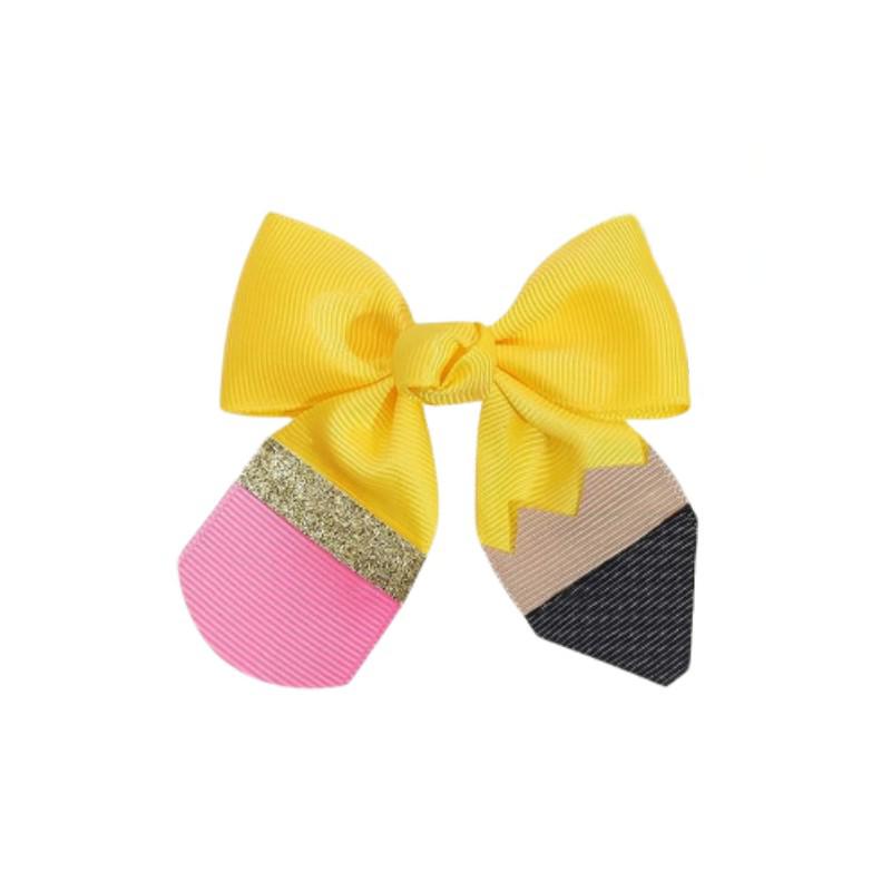 Crocodile Hair Clip with Bow and Ribbed Flower Band - Baby Back-to-School Accessory