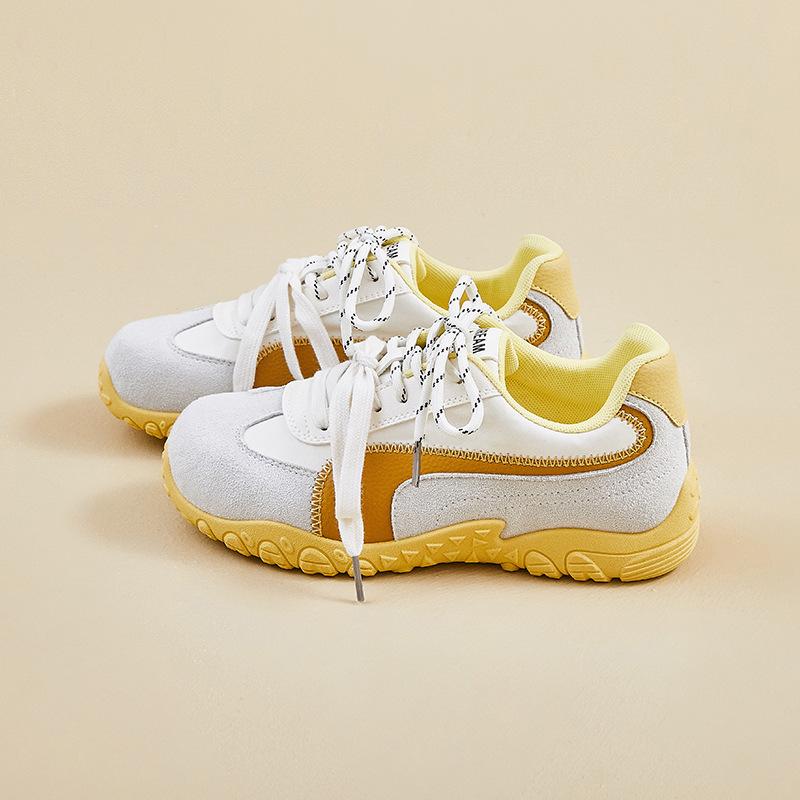 Women's Casual Chunky Platform Sneakers Faux Suede Lace-Up Non-Slip Walking Shoes for Women Comfortable Outdoor Work Running Shoes Tennis Sneakers