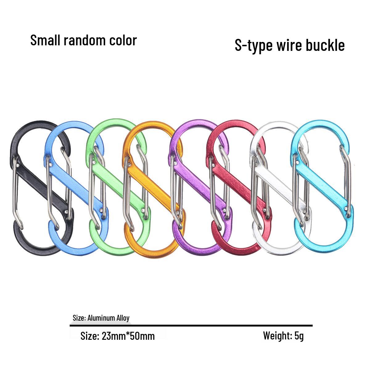 

S-Type Carabiner: Multi-Functional Aluminum Alloy Figure 8 Buckle, Quick-Release Spring Lock, Portable for Outdoor Camping and Backpacking.