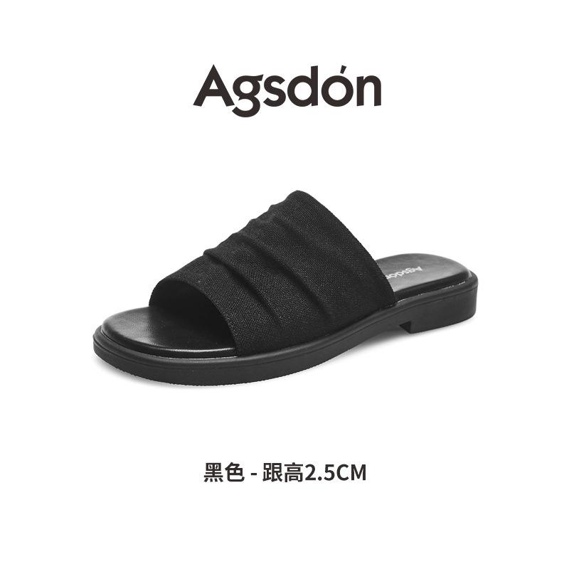 Augustine slippers women's 2025 new summer home wear flat sandals one pedal beach shoes