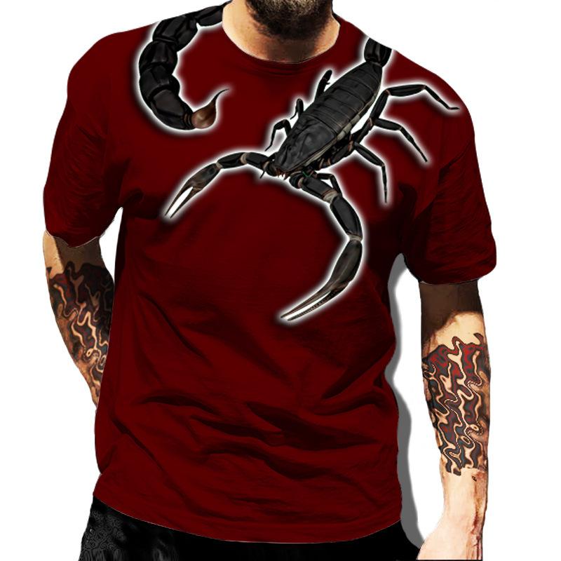 Popular Hip Hop Cool Scorpion 3D Printed Pattern Men's Street Casual T-shirt