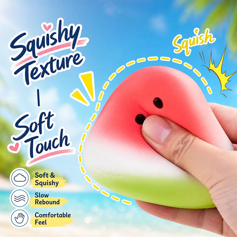 Favorite Toy Watermelon Squishy Fidget Toy Slow Rising Fruit Squeeze Toy Slow Rebound Sensory Stress Reliever Fun Gift For Adults Prop