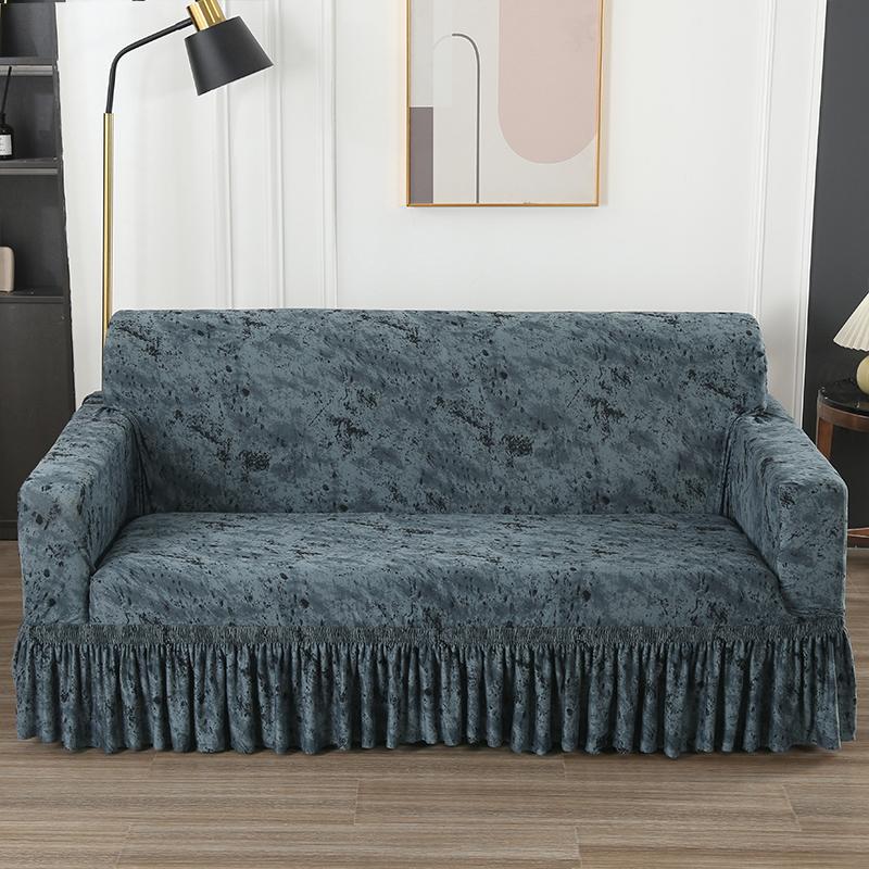 Printed Sofa Cover Stretch Couch Covers Patterned Slipcovers With Skirt Washable Spandex Furniture Protector For Living Room