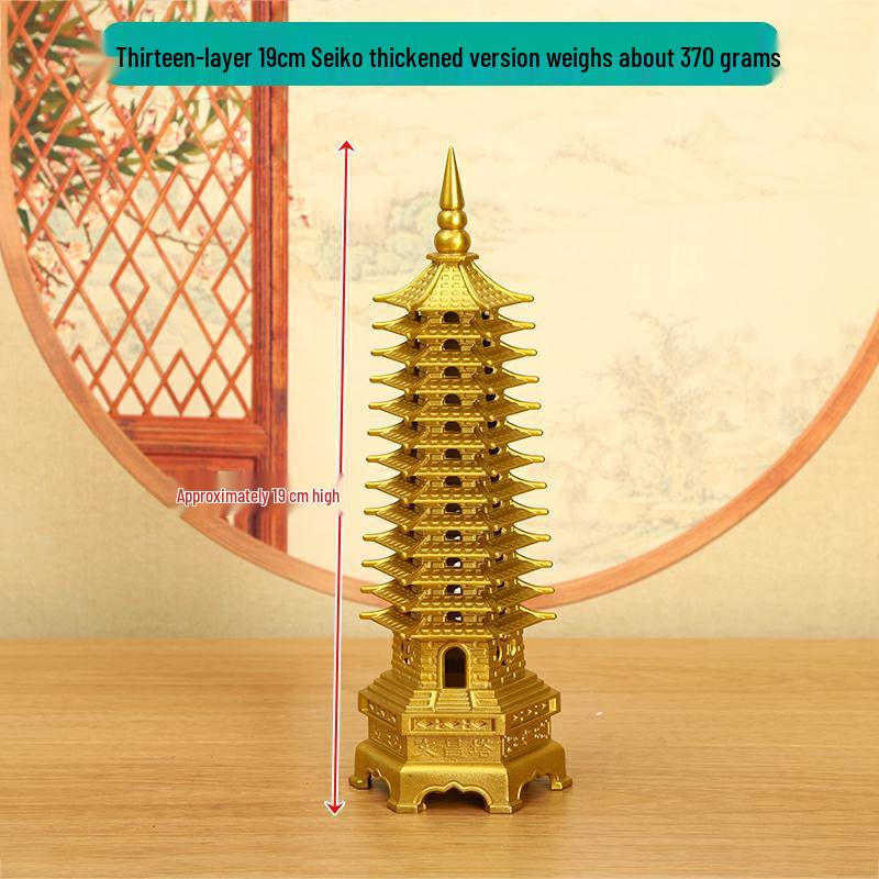 Miedziana ozdoba Pagody Wenchang: Duży, 7-13 warstwowy chiński buddyjski wystrój do domu i świątyni