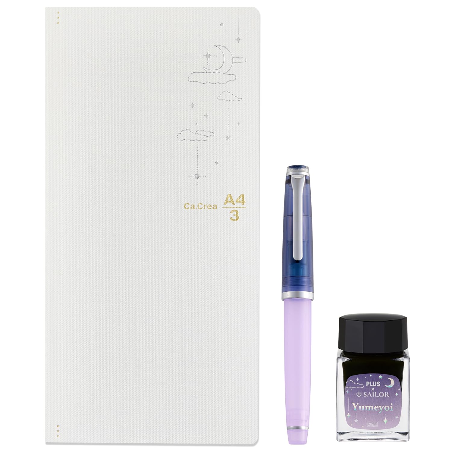 

Plus Sailor Fountain Pen Memo Pad Notebook Premium Cross x Lecru Fountain Pen Yumeyoi Limited Set Stainless Steel Nib Clear Purple Medium Fine Ka.Krie фиолетовый
