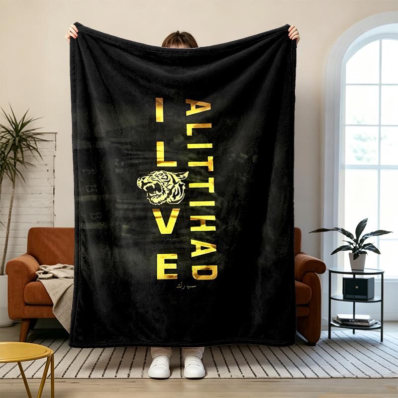 Al‑Ittihad FC Soft and comfortable flannel Suitable for sofas living rooms outdoor camping travel and also makes a great anniversary gif