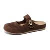 Versatile Women's Closed-Toe Retro Mules with Thick Soles - 2026 Spring Slip-On Casual Shoes