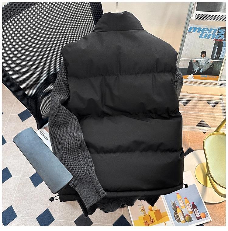 Hong Kong Trendy Brand Men's Cotton Stand Collar Sleeveless Vest: Autumn/Winter Warm Outerwear