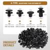 Assortment Push Retainer Clips Kit With 4 Size Compatible Honda Acura Accord Civic Fender Liner Bumper Replace 91501-TR0-003, 91512-SX0-003 - 121Pcs
