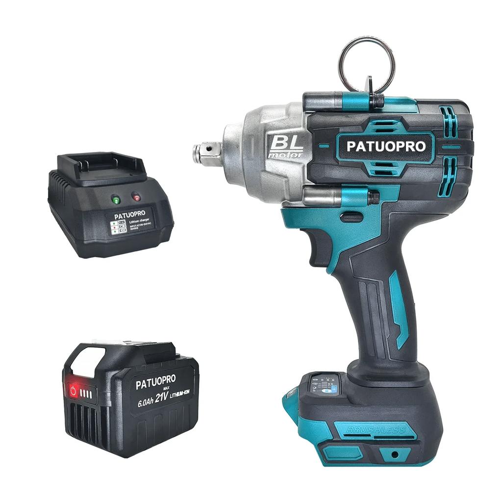 Max 2000N.m Torque Brushless Electric Impact Wrench Rechargable 1/2 Inch Cordless Wrench Power Tools For Makita 18v Battery
