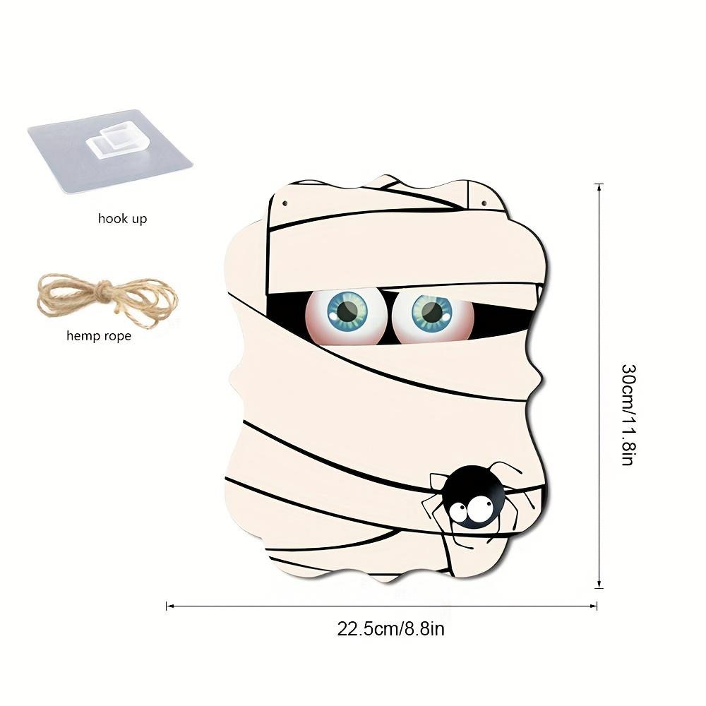 

1 шт. Хэллоуин Белая мумия паук Деревянная подвеска, Праздничное украшение для окна дома, Хэллоуин Креативные подарки Pack of 1