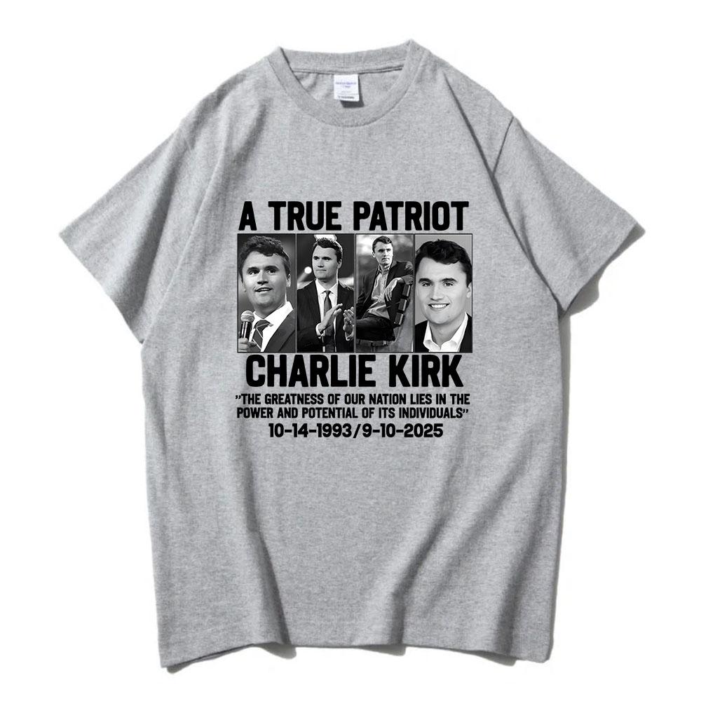 Pánské tričko CharlieKirk Freedom Live Free Tričko s krátkým rukávem Bavlněné Ležérní Trička Streetwear Unisex Amerika O-výstřih Pánská trička