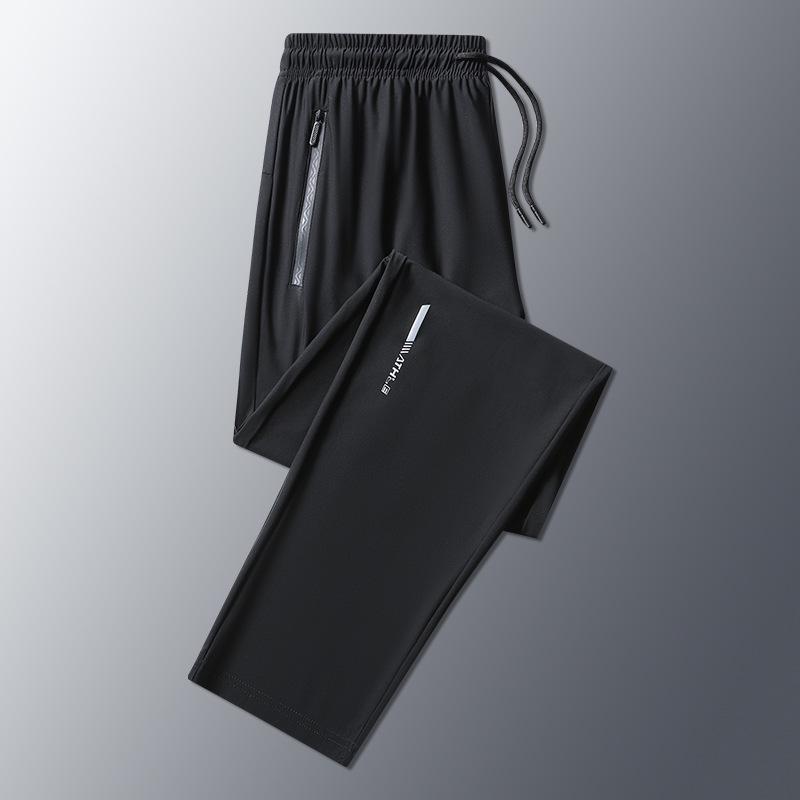 Übergröße Eis-Seide Herren Schnelltrocknende Sporthose, Sommer Dünn Elastisch, Locker & Atmungsaktiv.