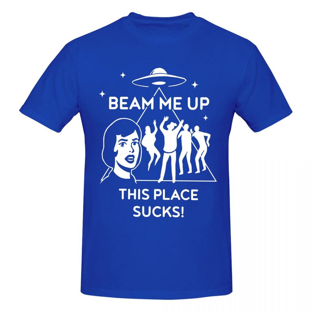 Unisex Beam Me Up This Place Sucks Funny T Shirt Vintage Cotton Crewneck Tshirts