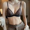 Women Nude Lace Mesh Triangle Cup Wireless Comfort Bra