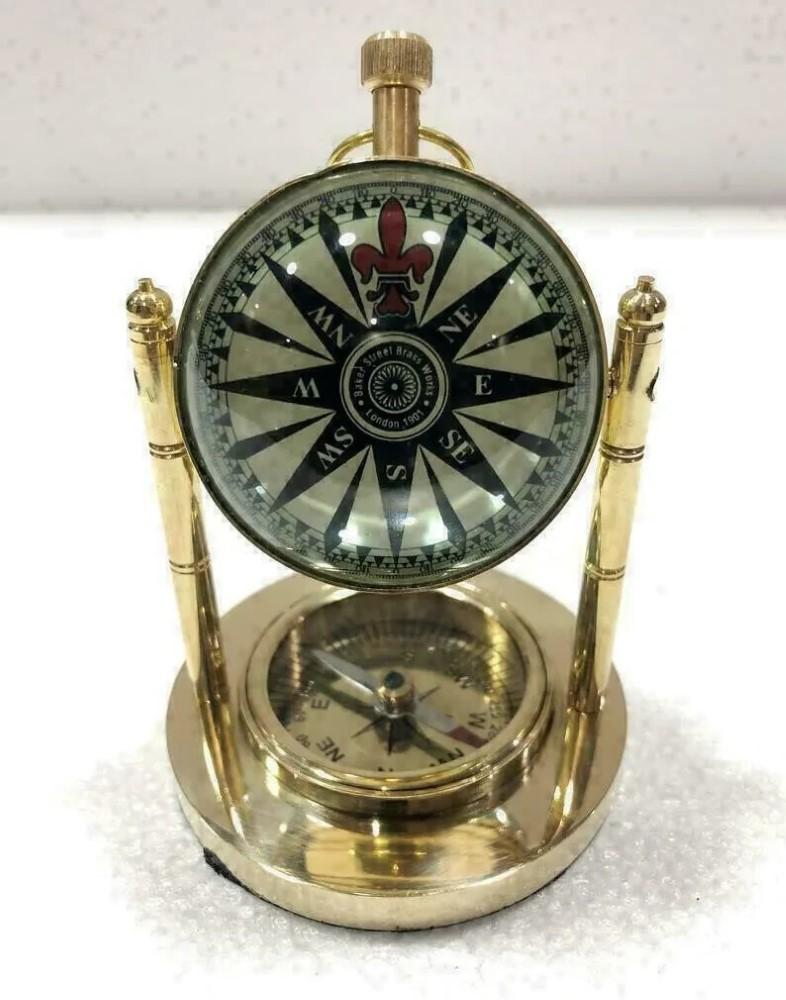 Clock Desk Vintage Table Top Antique Tabletop Brass Decorative Gift