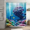 3D Coral Sea Life Printed Shower Curtain Waterproof Decorative Home Bath Room Hanging Decorations Waterproof Bathroom Curtains
